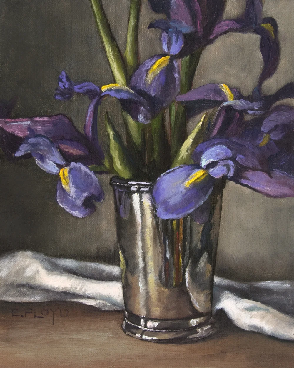 Purple Irises, 10 x 8 inches