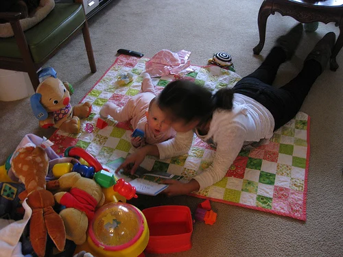 Naomi loves her books...