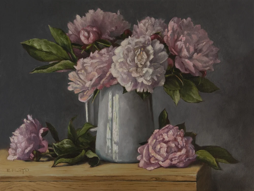 Peonies, 12 x 16 inches