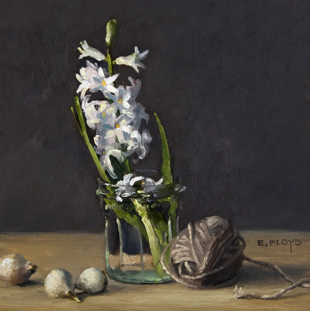 White Hyacinth, 8 x 8 inches