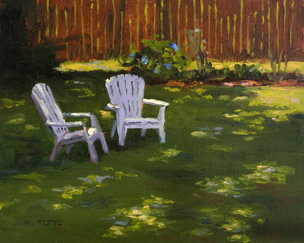 Backyard Idyll, 8 x 10 inches