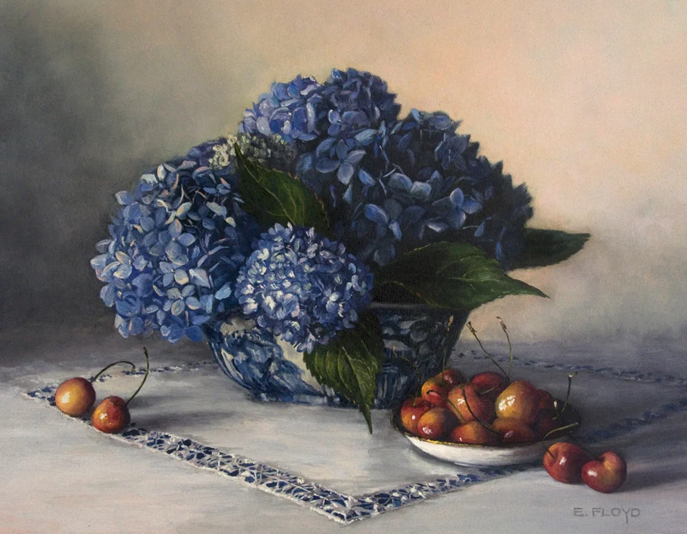 Mid-Summer Hydrangeas, 14 x 18 inches