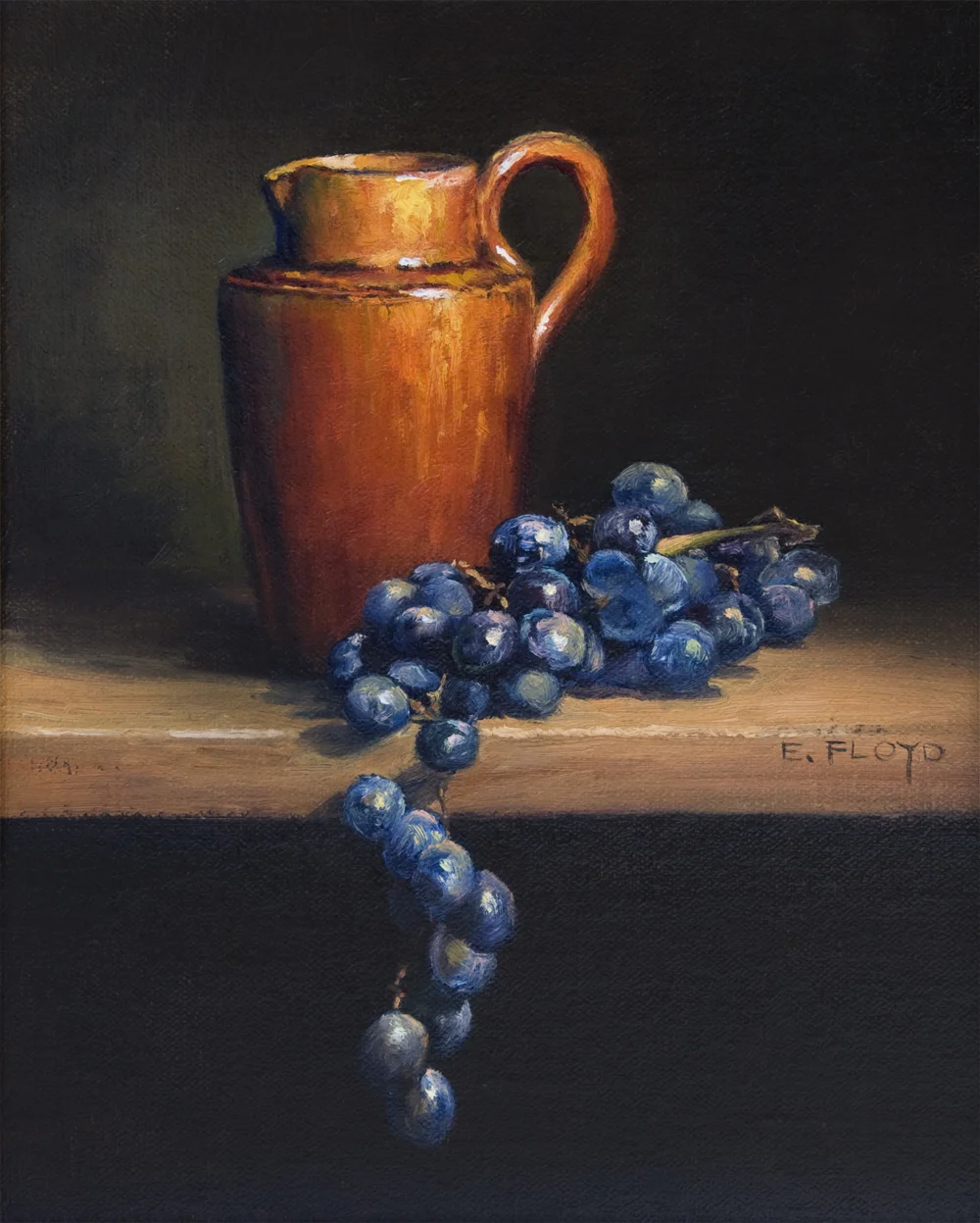 Still Life with Creamer and Grapes, 10 x 8 inches