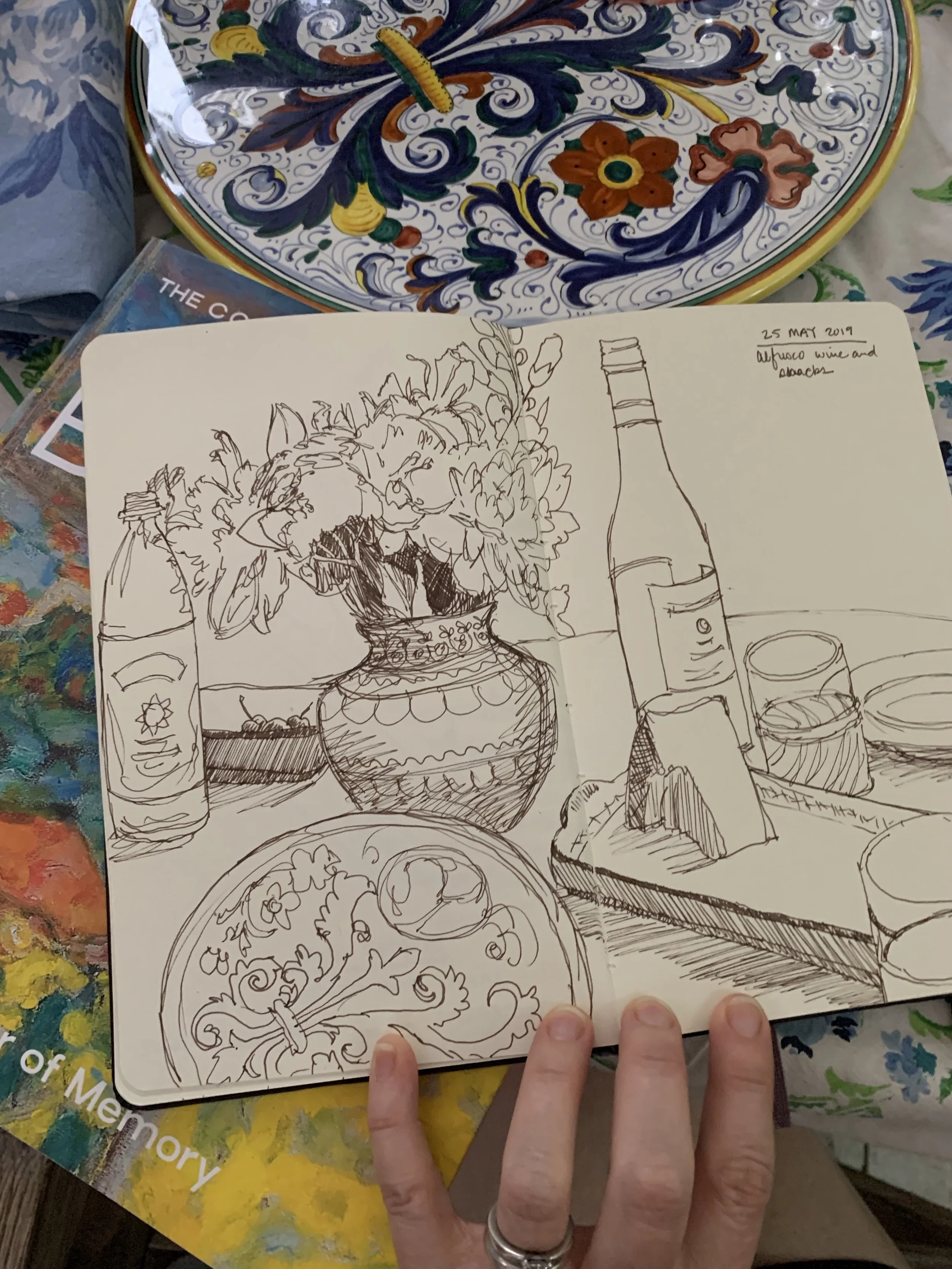 Day 145: Sketch al-fresco lunch with at a dear friend’s house.