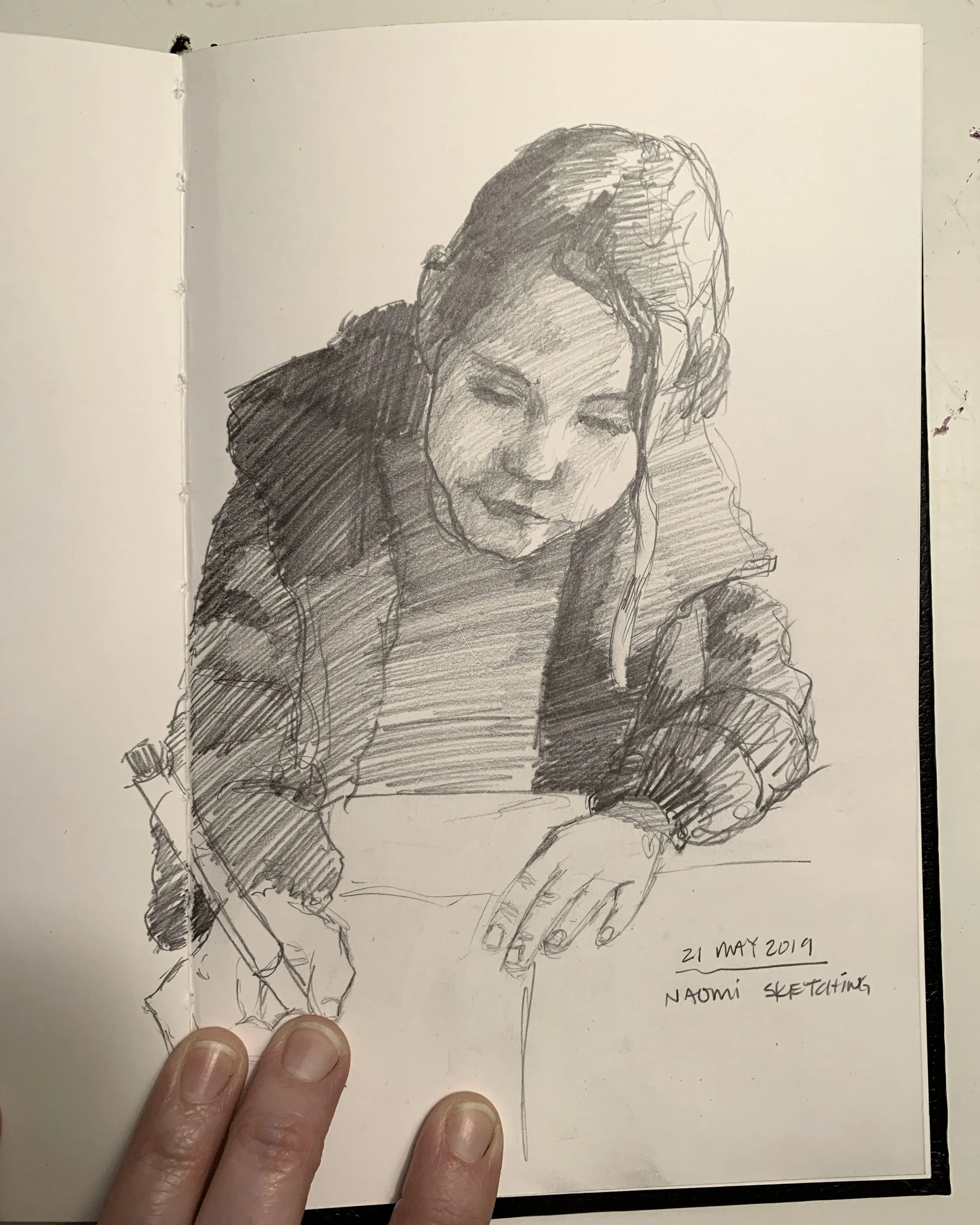 Day 141: Sketch of Naomi drawing