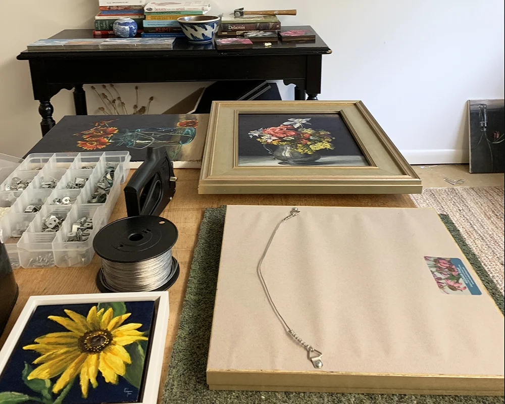 framing work in my studio
