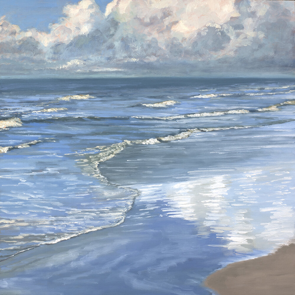 Skies Reflecting on Water, original oil painting, 24 x 24 inches