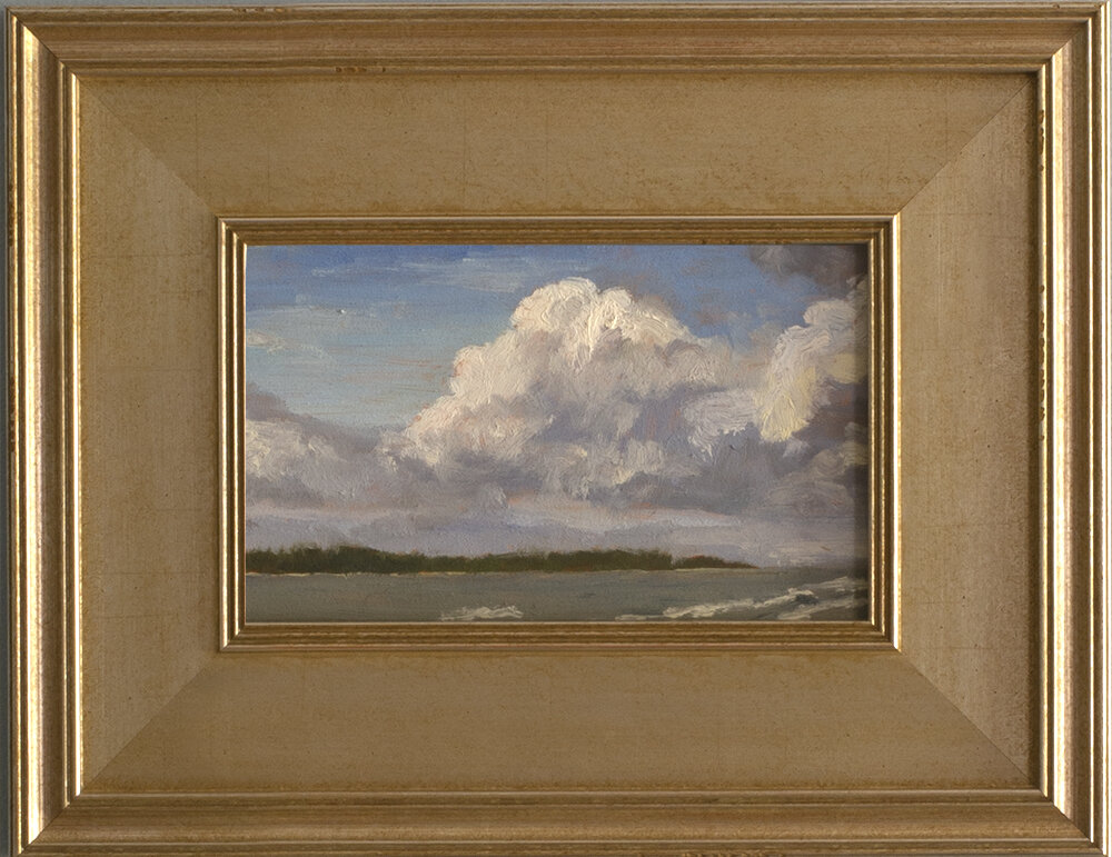 Clouds over Jekyll Island, Plein Air painting, 5 x 8 inches 