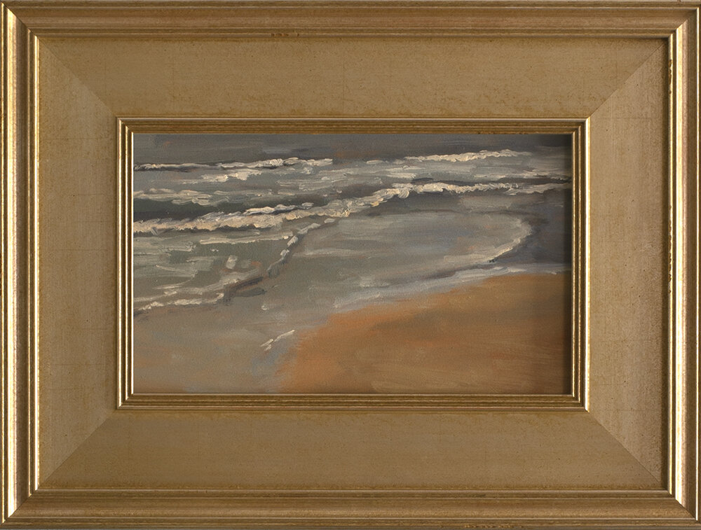 Surf at St Simons, Plein Air painting, 6 x 10 inches