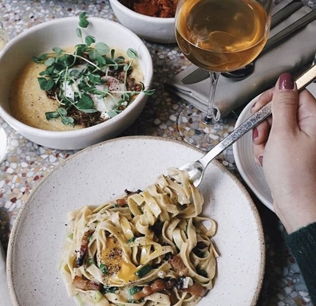 Still don&rsquo;t know where to have brunch this weekend? Come by Fausto for breakfast pasta, braised duck with polenta and a glass of natural wine! Open for Brunch Saturday &amp; Sunday 11-2:30. 📸: foodbabynyc 
#pastapeople #eeeeeats #eatingforthei