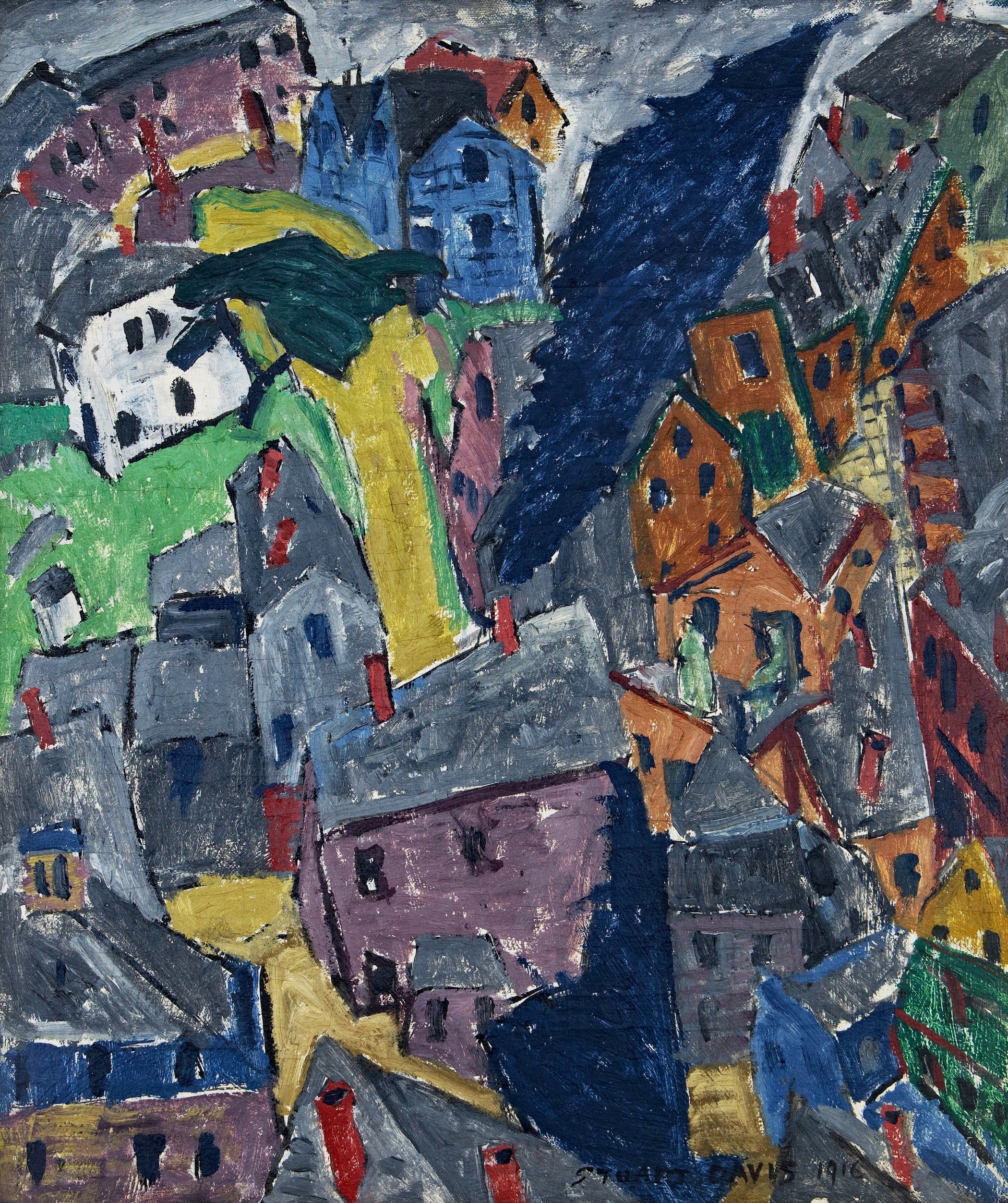 Stuart Davis (1892-1964)     Rocky Neck, Gloucester , 1916  Oil on canvas  23 x 19 inches  Signed and dated (lower right):  Stuart Davis 1916   Catalogue Raisonné No. 1392  