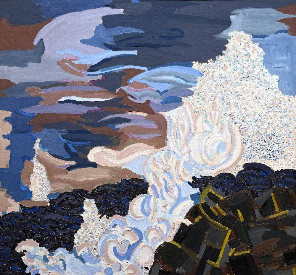   Lynne Drexler  (1928-1999) Roughened Sea, 1985 Oil on canvas 32 × 30 inches Signed verso:  Lynne Drexler / Roughened Sea / 1985  