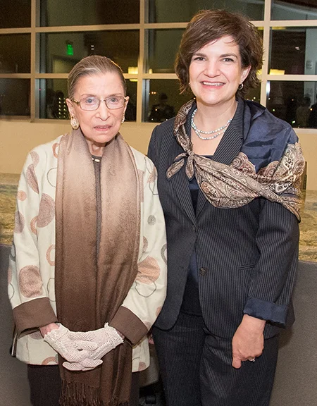 Julie Cromer Young with the Hon. Ruth Bader Ginsburg at “Her Honor: Women in the Judiciary,” a 2013 conference Julie organized as conference director.