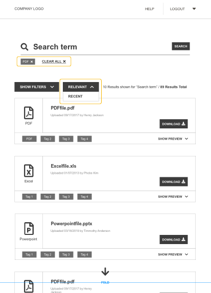 Figure 18: Adding Tags, Relevant recent drop down