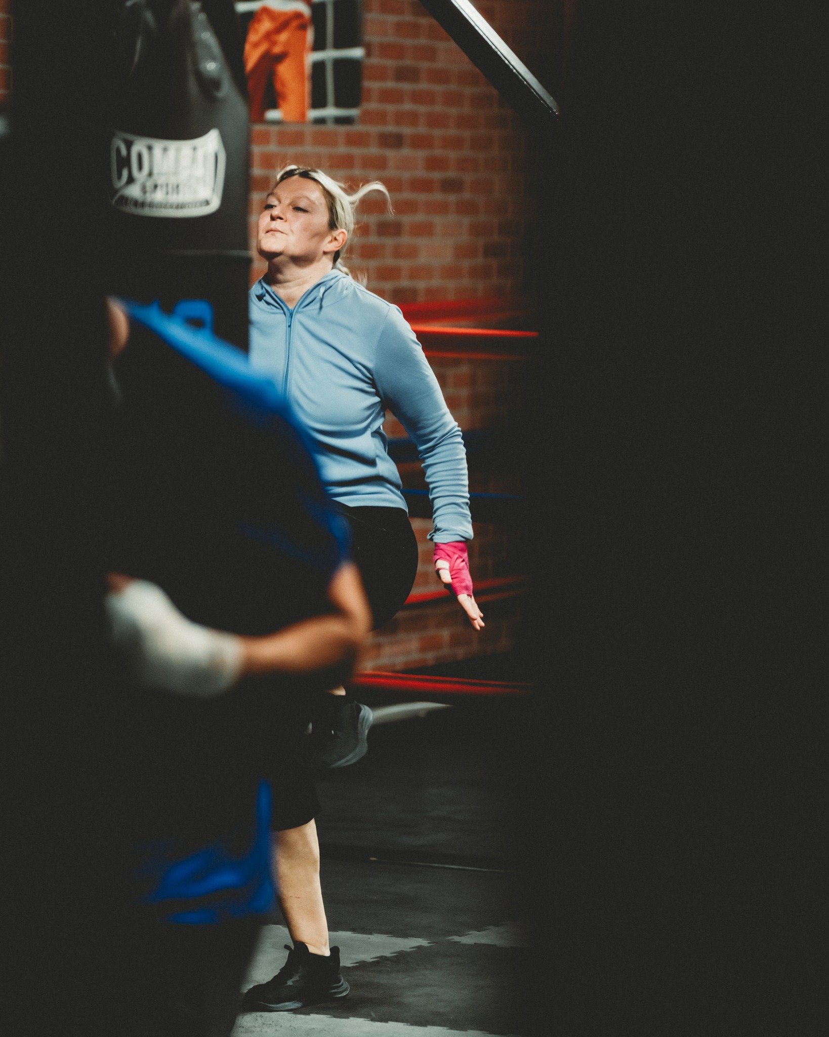 Warm ups complete. Time to hit the bag! What class are you taking today?!