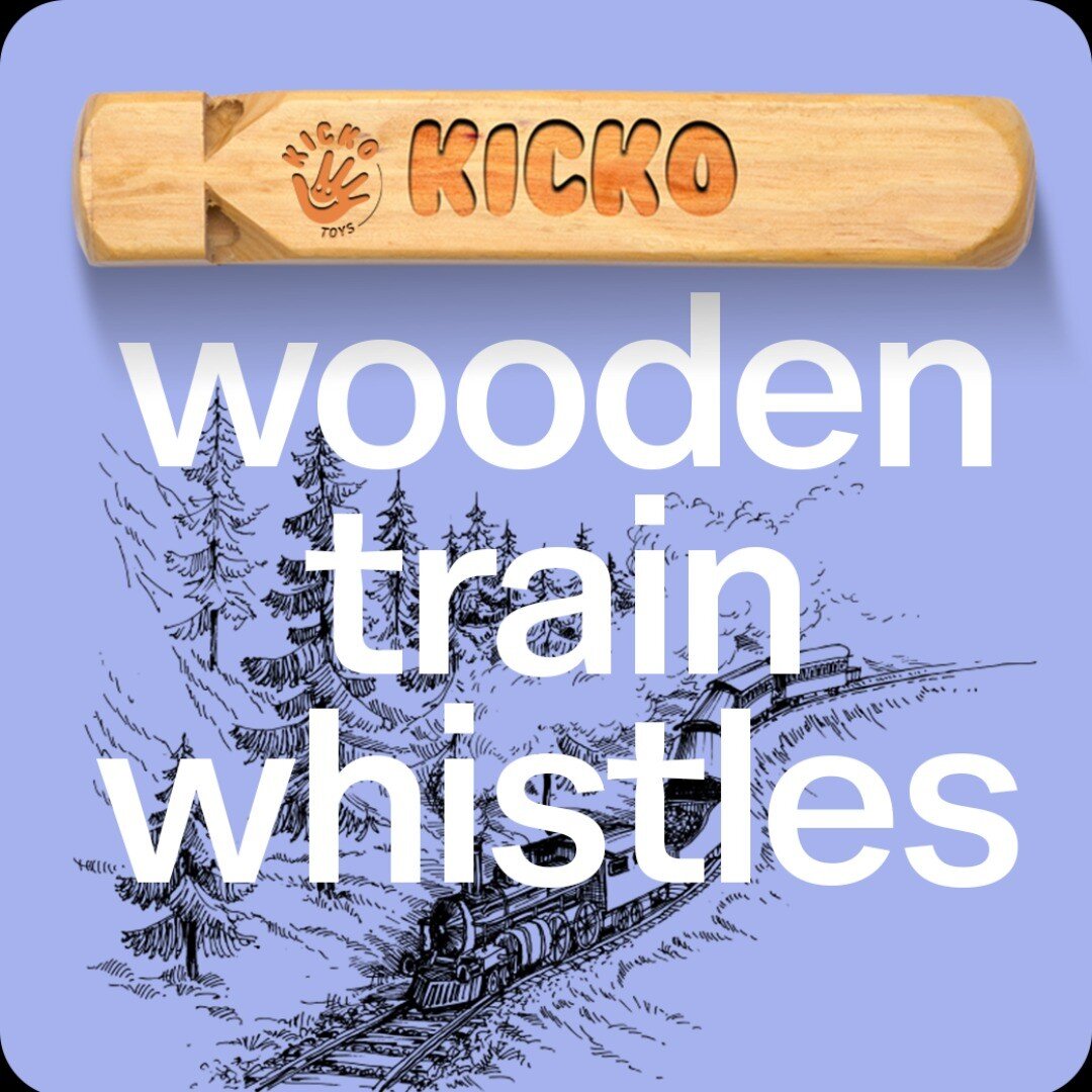 Wooden Train Whistles
Whether you&rsquo;re celebrating, playing, or heading out alone, this vintage looking whistle is all you need to turn heads, play on with kids and others, imagining you are a chugging train cruising all around mountains and vall