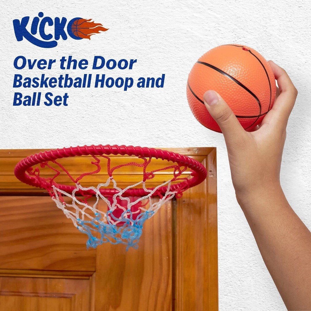 Kicko Over The Door Basketball Hoop and Ball Set