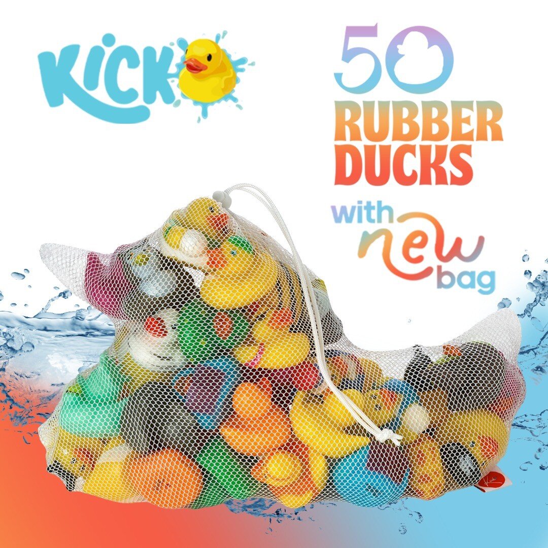 Kicko Assorted Rubber Ducks with Mesh Bag