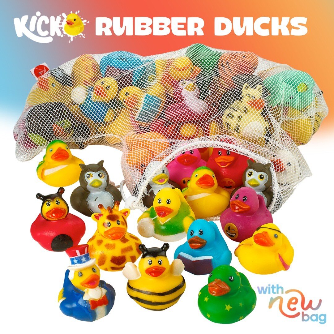 Kicko Assorted Rubber Ducks with Mesh Bag