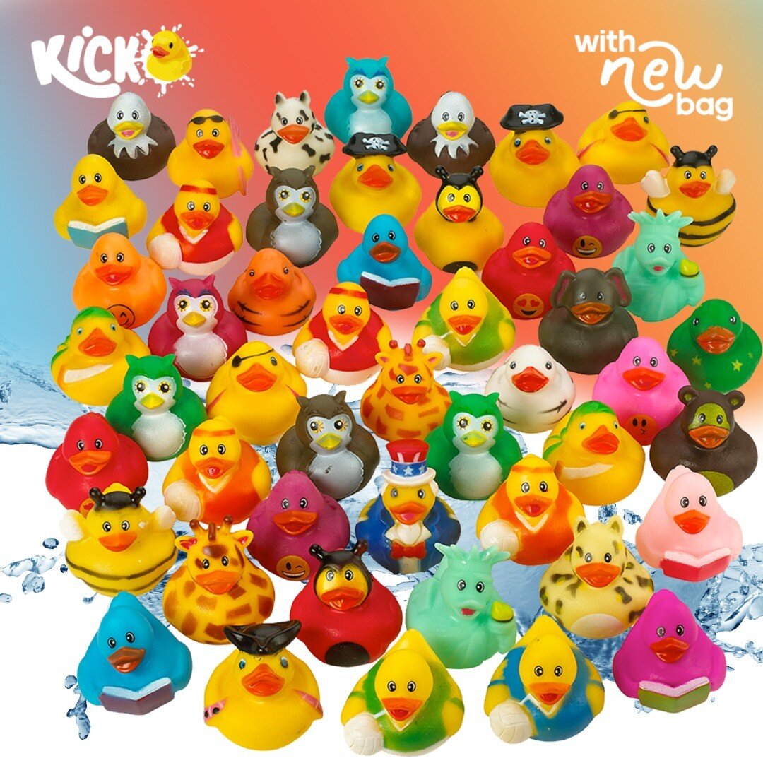 Kicko Assorted Rubber Ducks with Mesh Bag