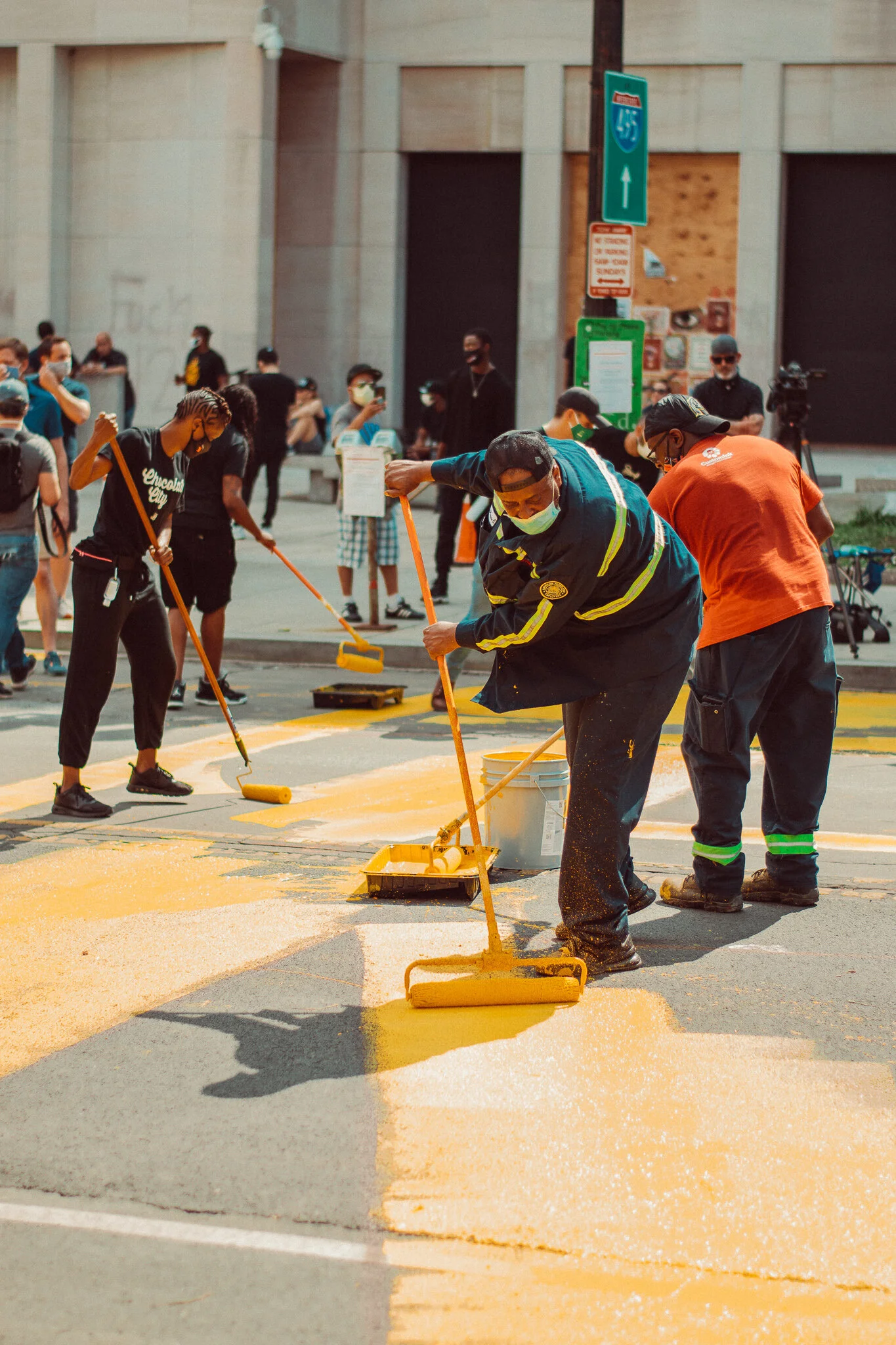 Painting Black Lives Matter on 16th Street