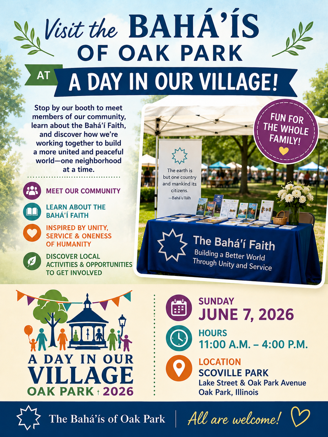 Baha’i Booth at Day in Our Village 