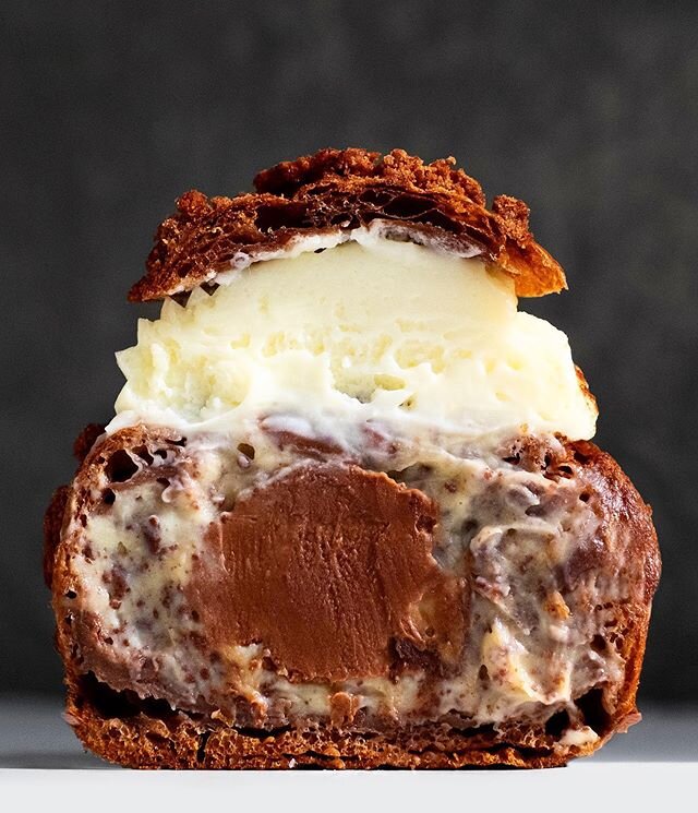 🚨A little reminder that we&rsquo;re Open curbside this weekend Fri- Sun 10am to 2pm.🚨 But also here&rsquo;s our COOKIES &amp; CREAM CHOUX BOMB. it has a house made cookie and Cream Patissiere, chocolate ganache, a layer of chantilly all in a chocol