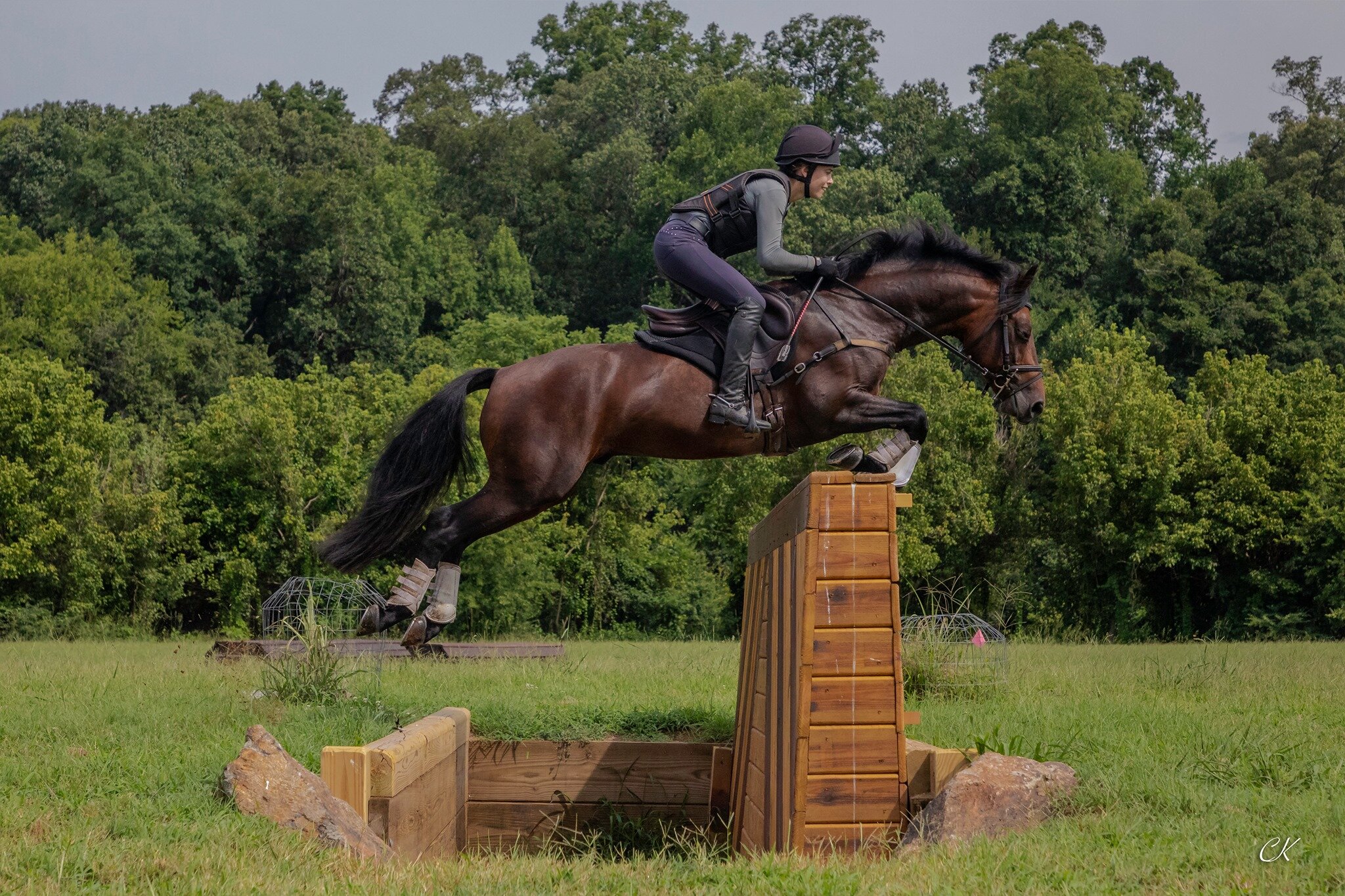 Cooper and Devon at the new ditch and wall at Chatt Hills Eventing 7:14:20.jpg