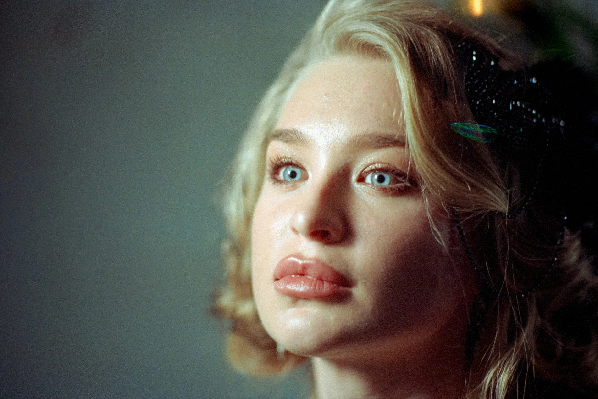 Portrait of Nadia Dutchak on Candido 400, exposed for increased negative density and processed in ECN-2 before professional grading.