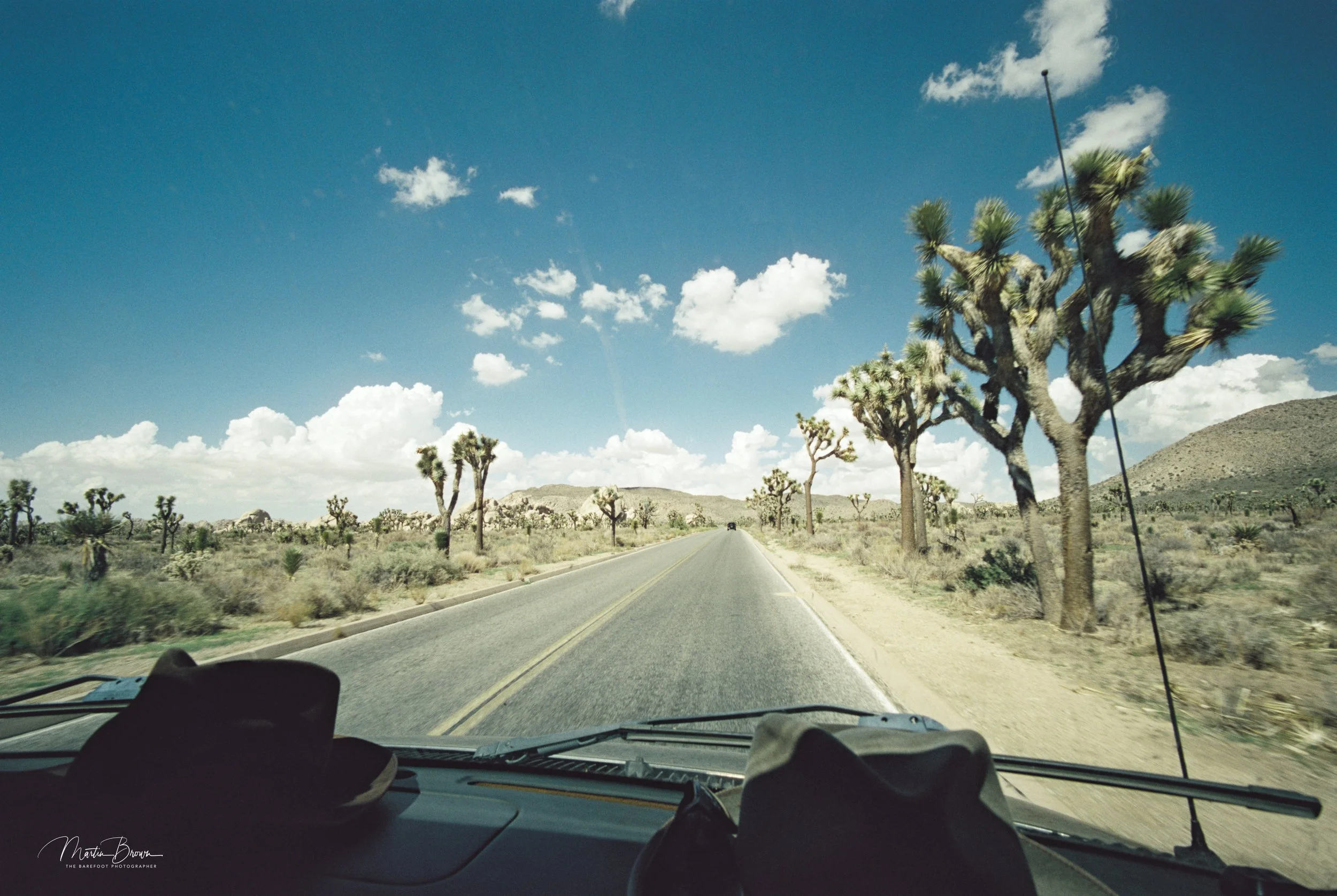 Driving through Joshua Tree during a road trip with Craig Sheffer, photographed on 35mm film with the Leica M5 and the MS Optics Apoqualia 35mm.