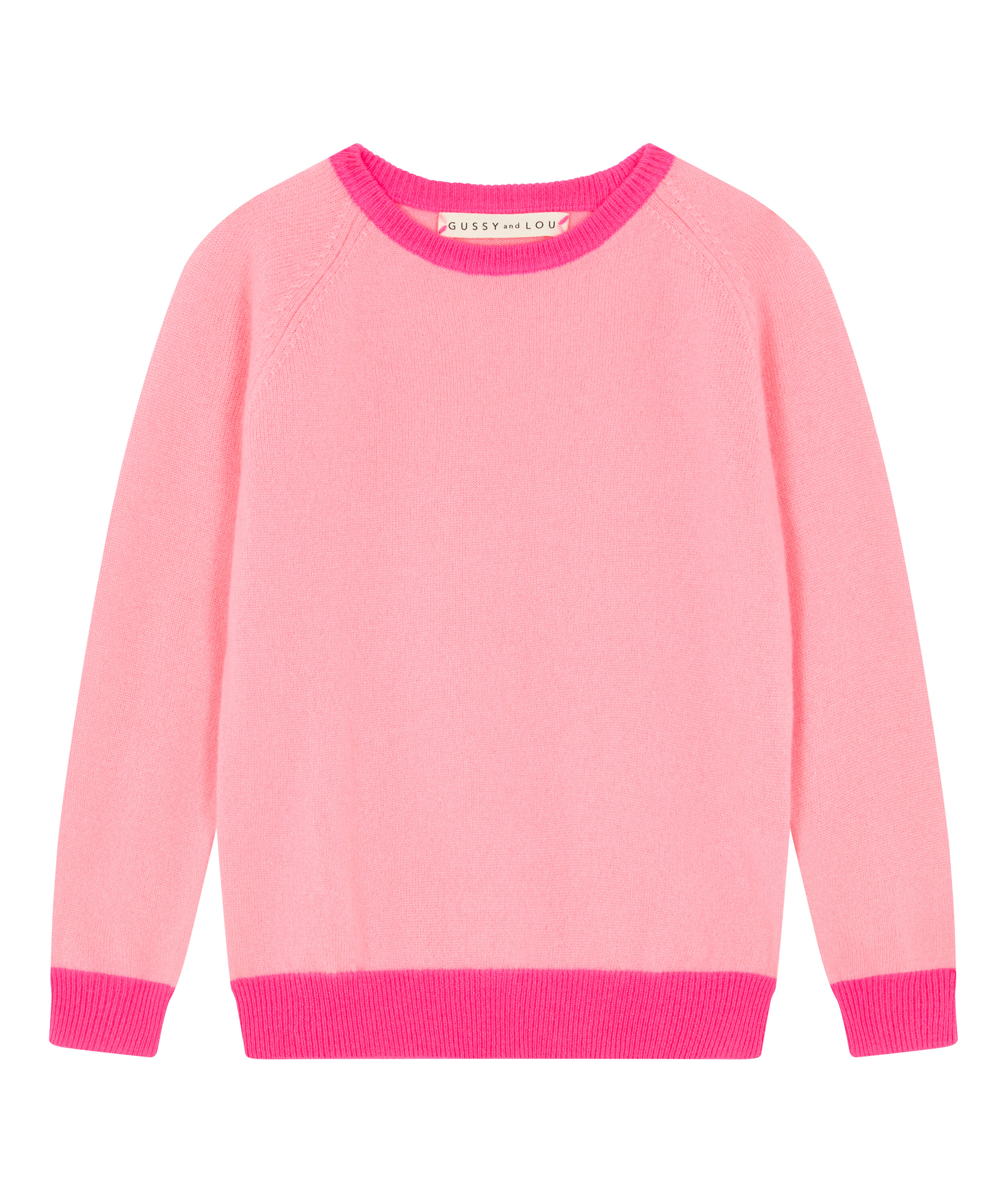 bright pink cashmere jumper