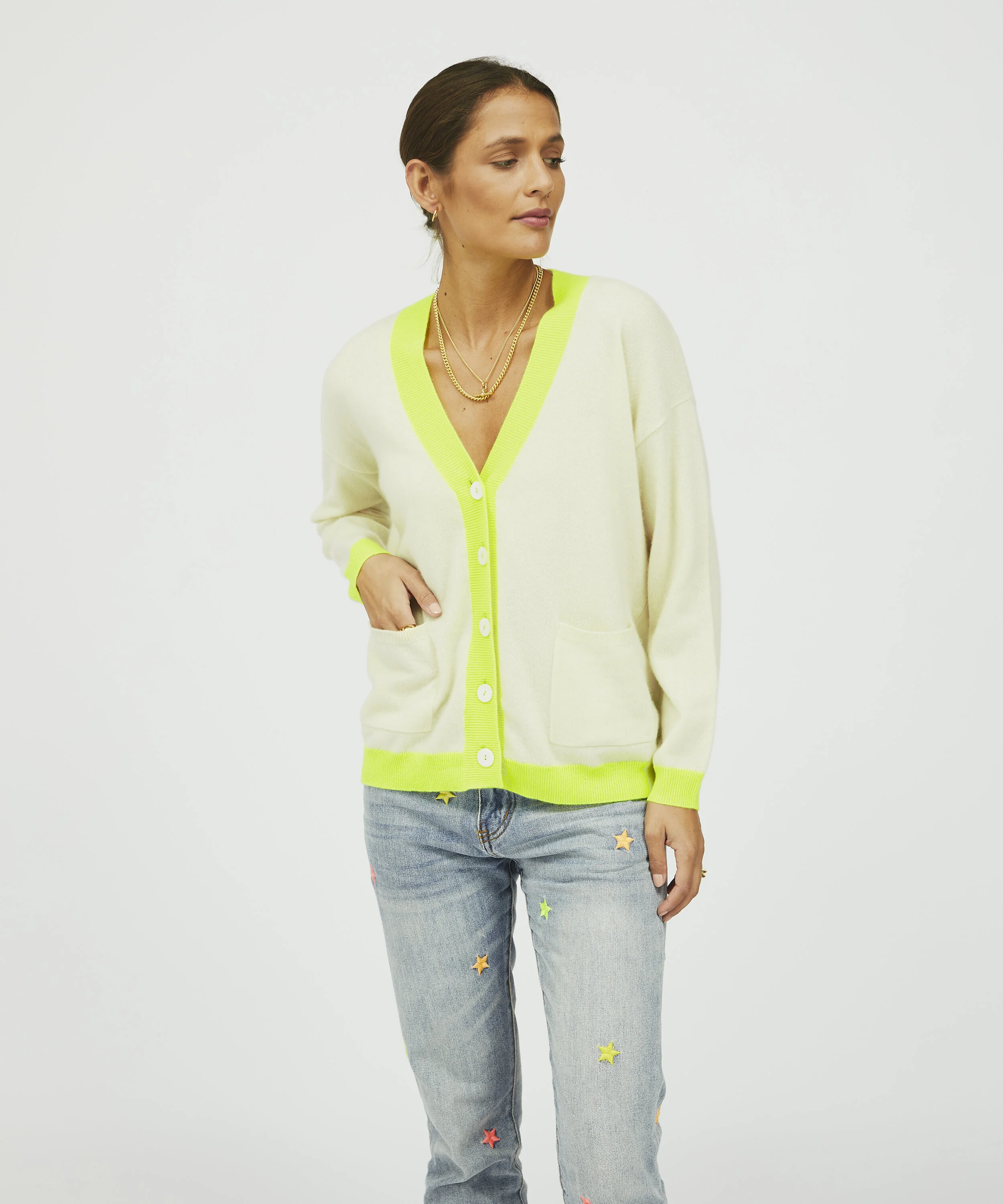 ladies yellow cardigan