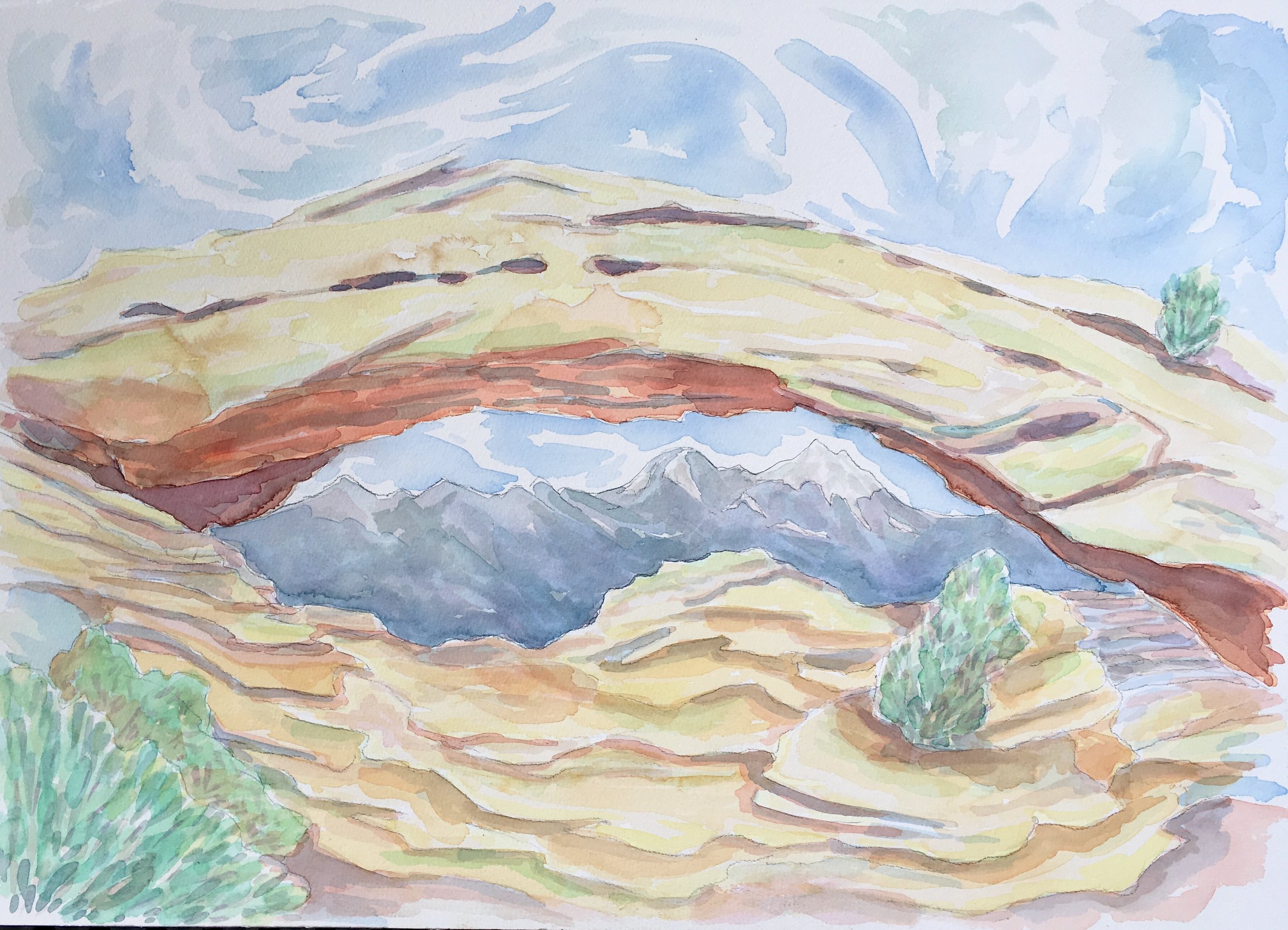 Mesa Arch, Canyonlands National Park - watercolor