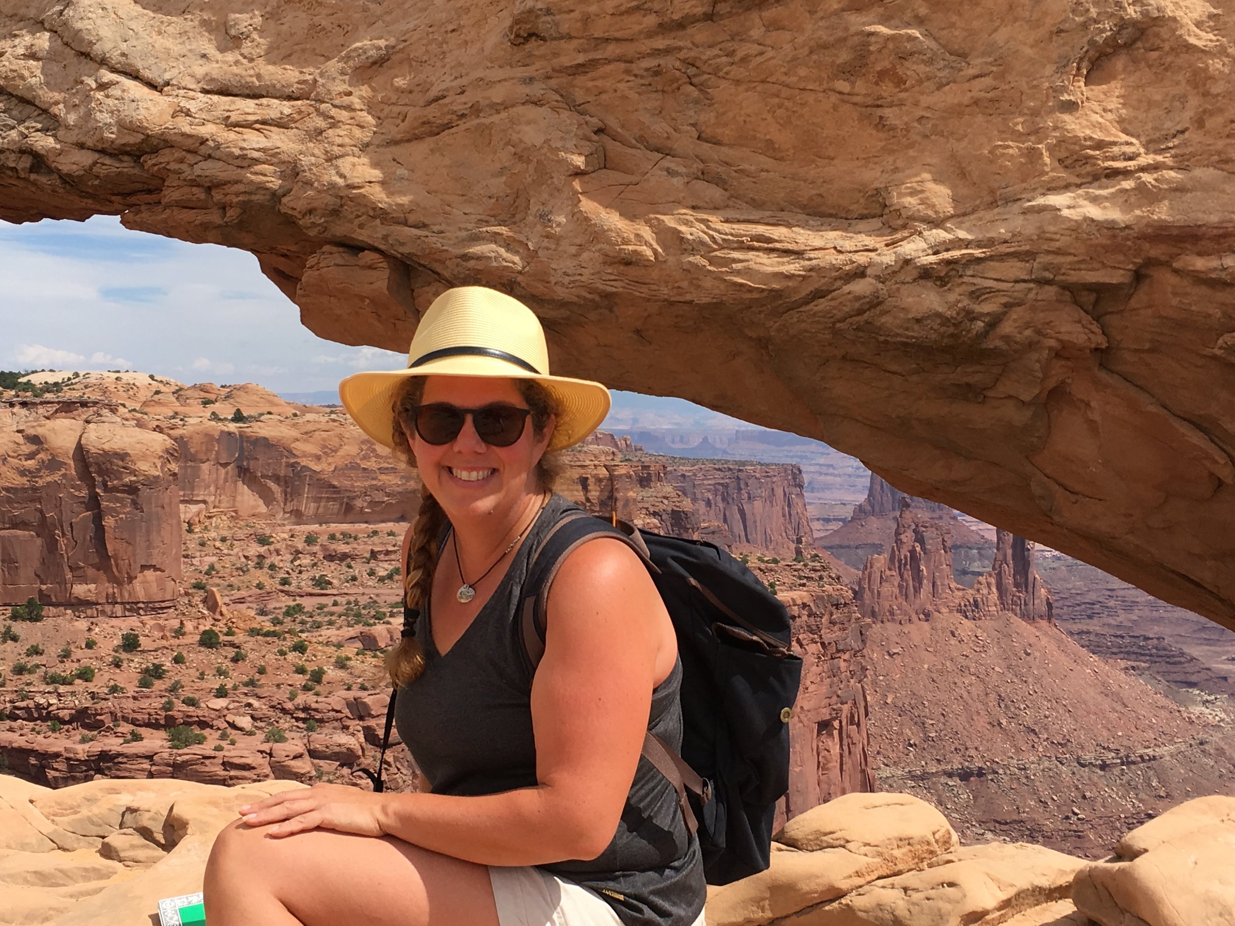 Settling in for some watercolor at Mesa Arch ~ Canyonlands National Park