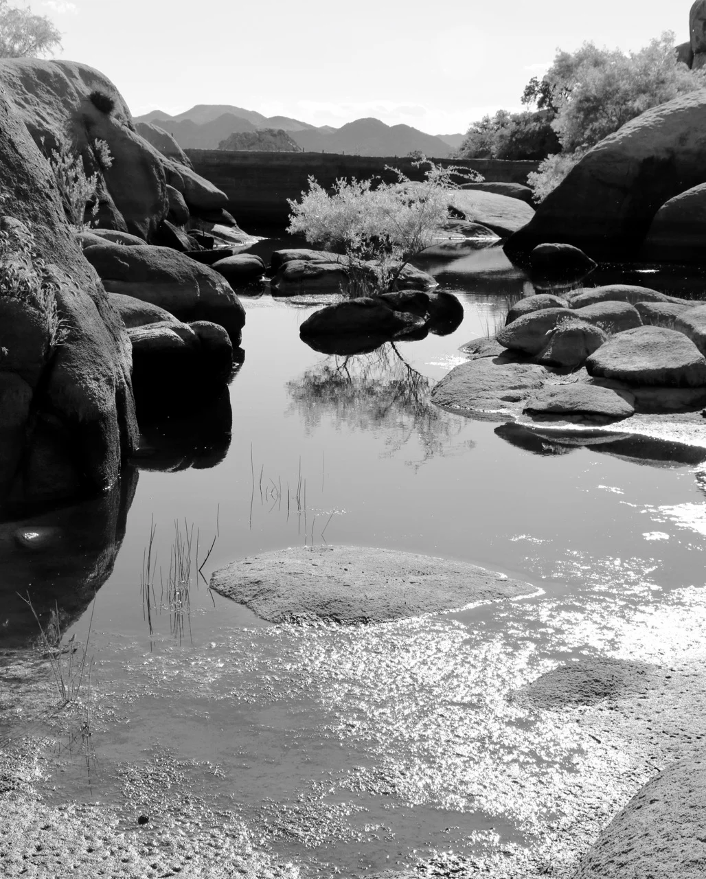 Reflections, Water in the Desert - Barker dam, Joshua Tree National Park