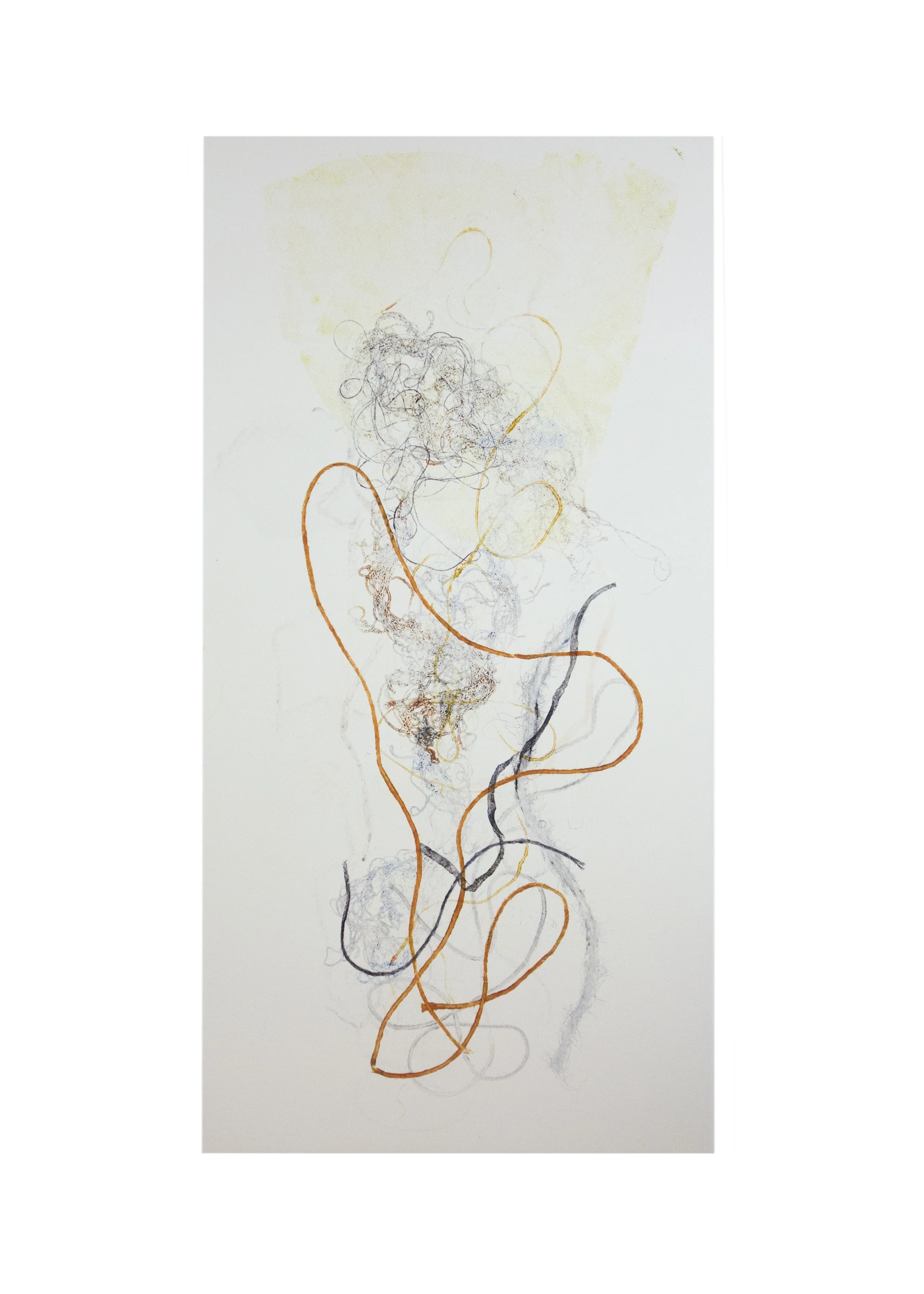 Scroll 4, collagraph, image: 19" x 9-3/4"