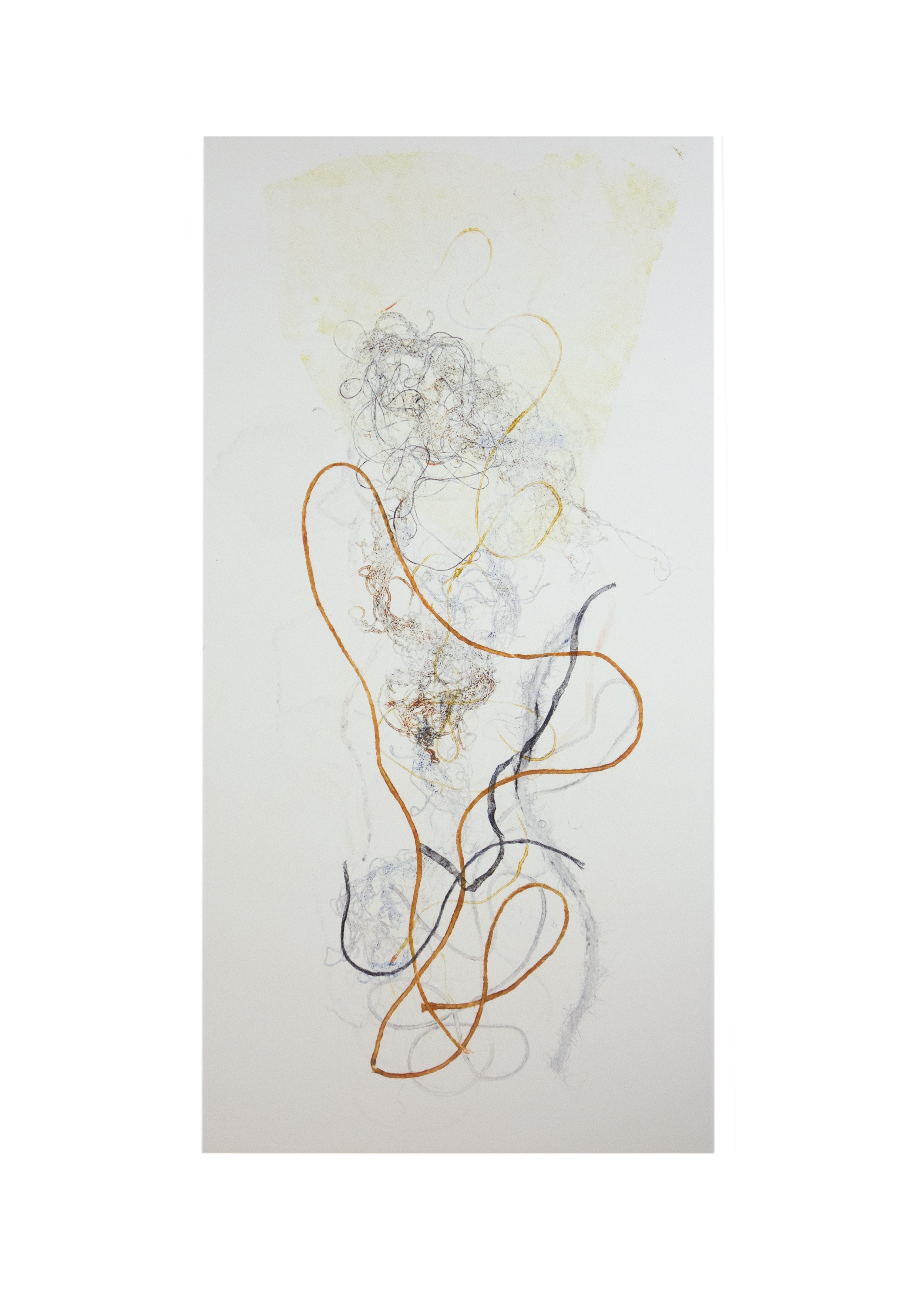 Scroll 4, collagraph, image: 19" x 9-3/4"