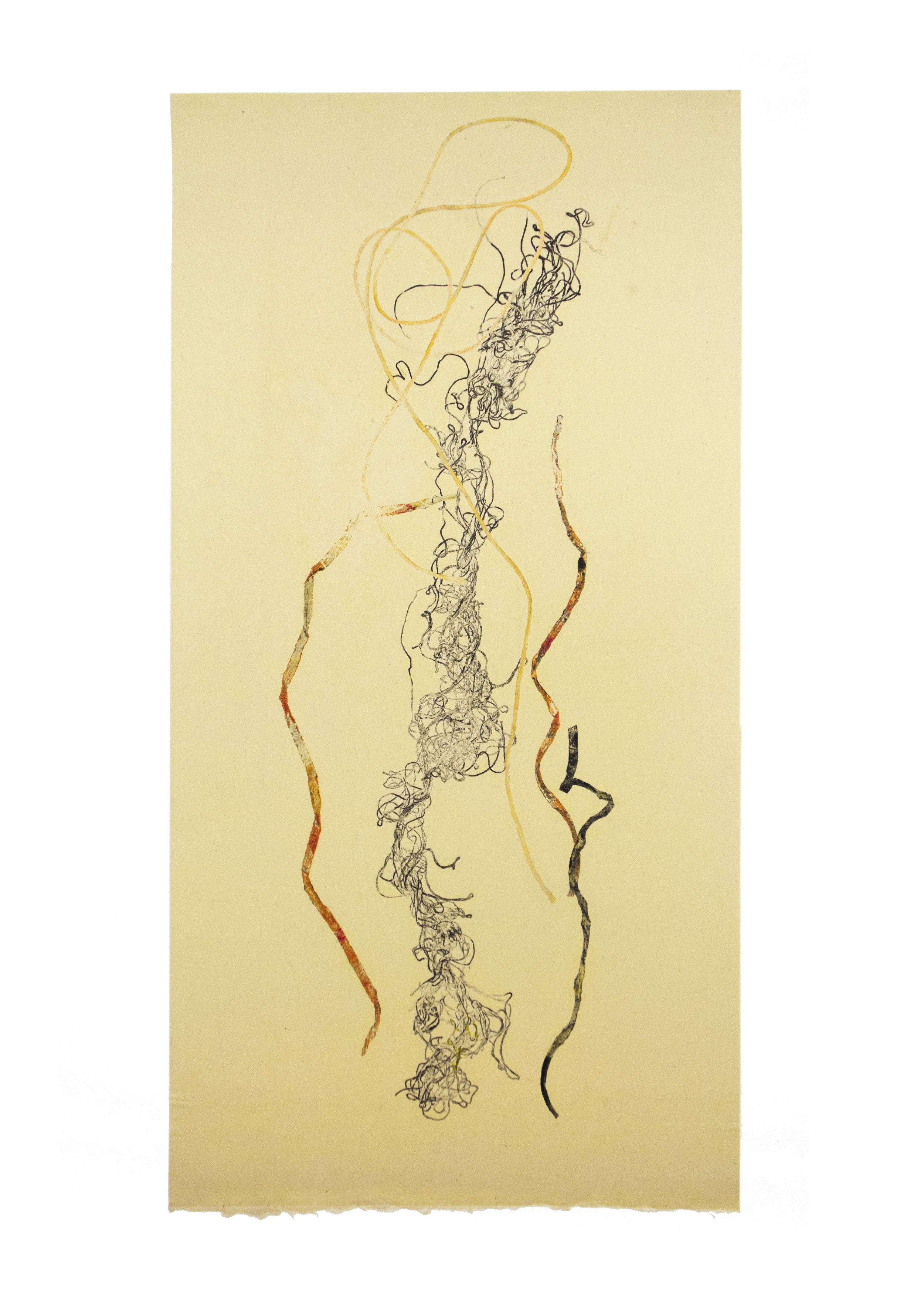 Scroll 9, collagraph, image: 19" x 9-3/4"