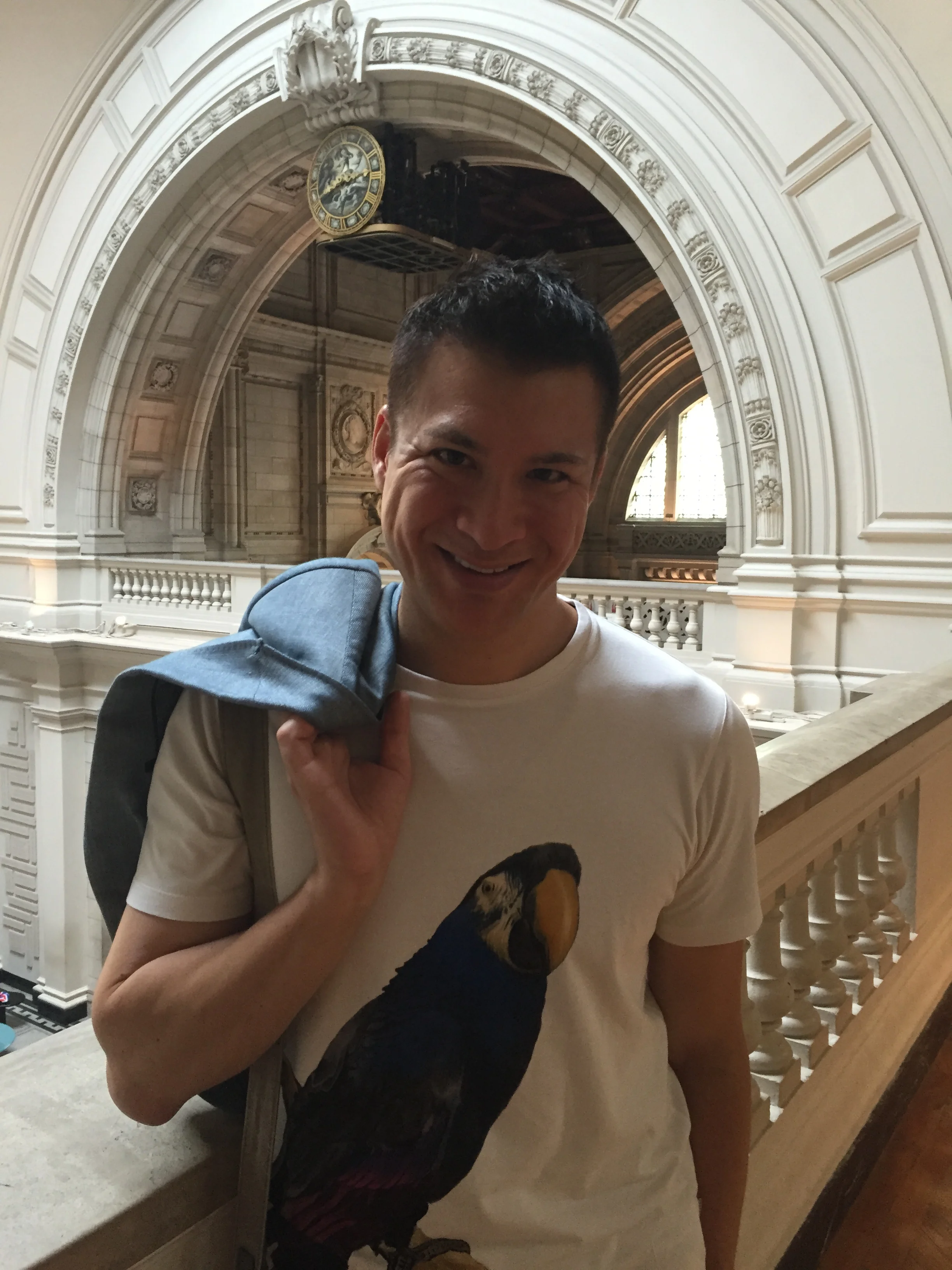 Nick on his birthday at the V&A