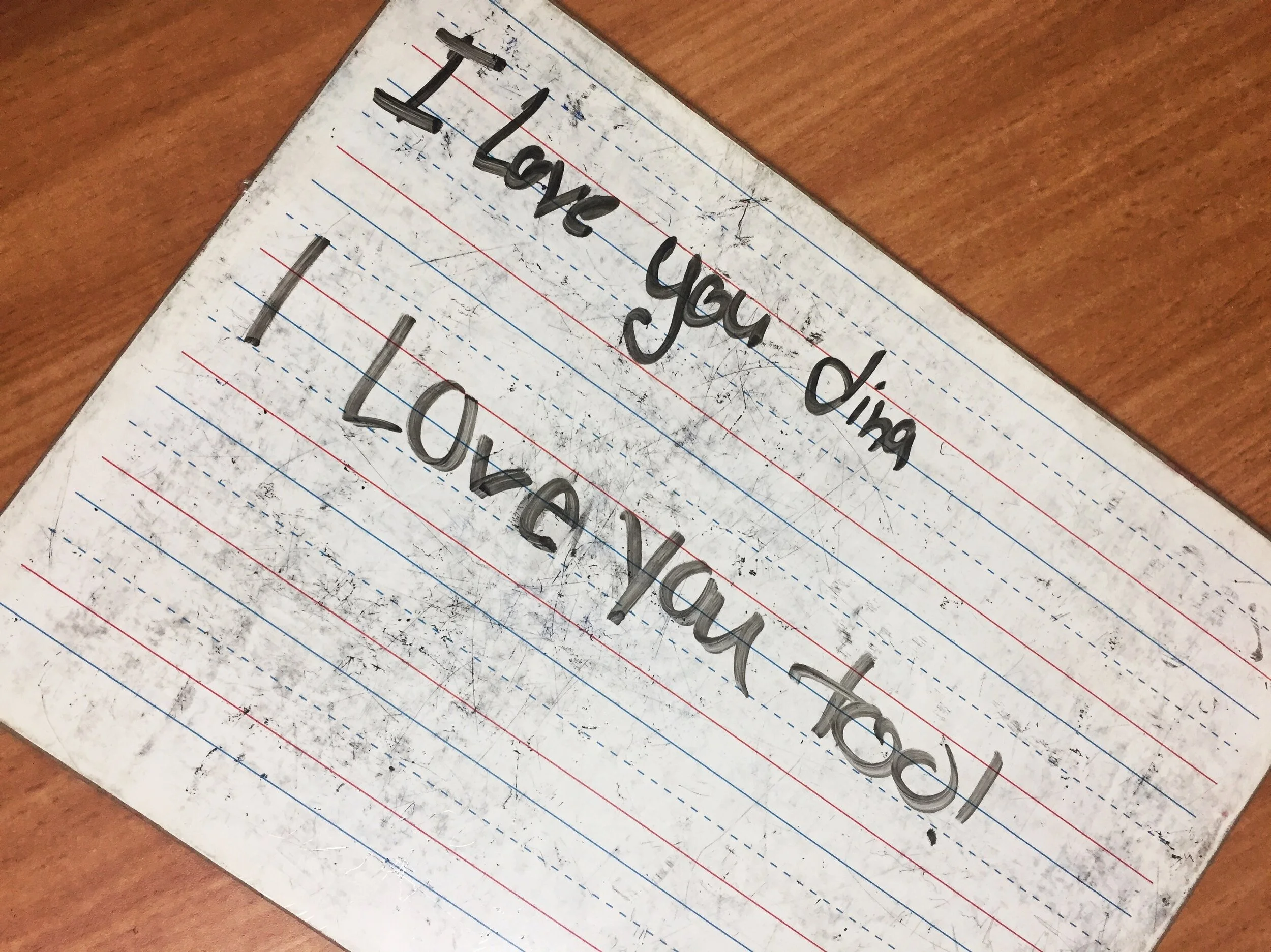 “I love you” note from my student Fidaa.
