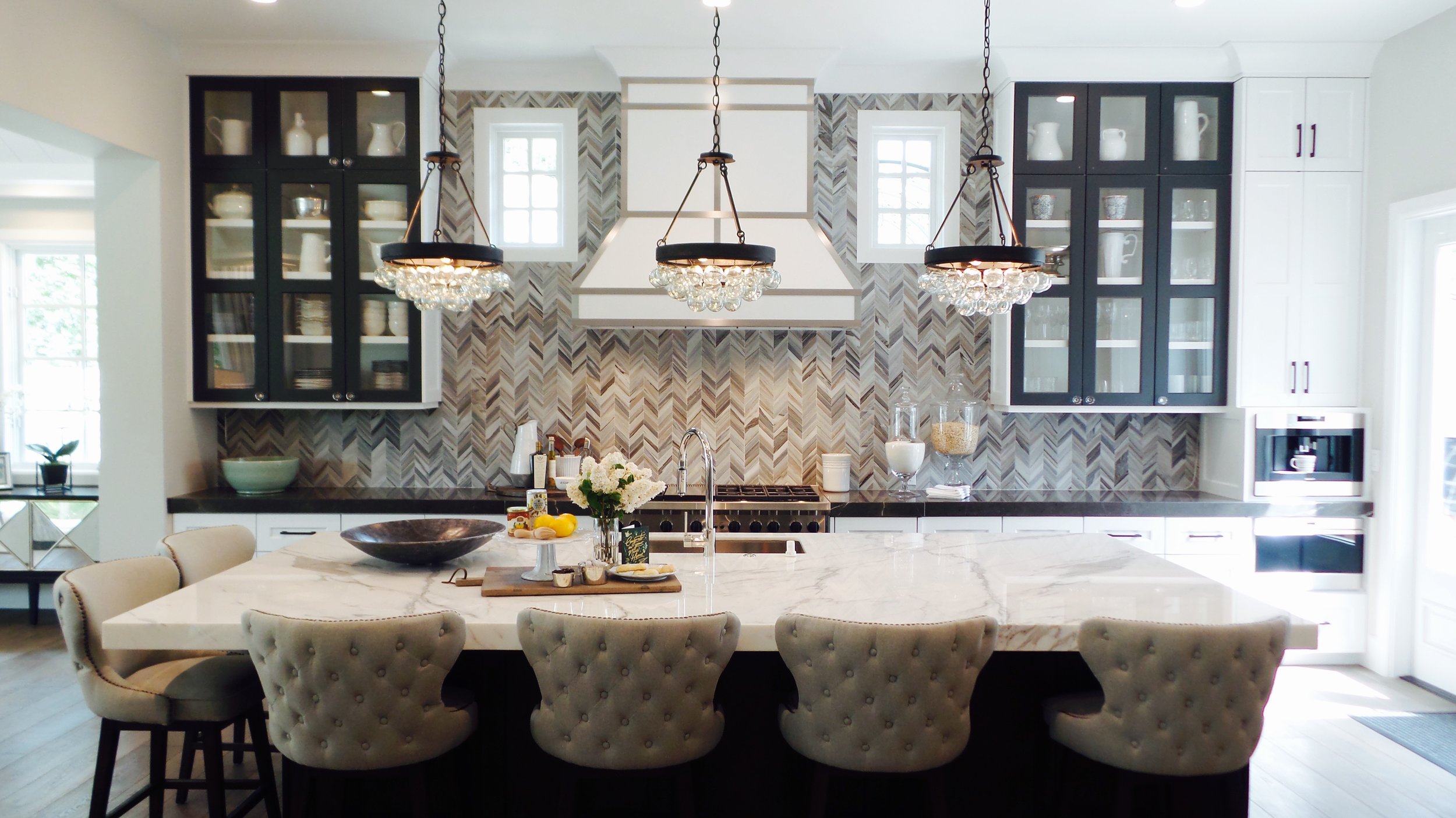 A dream kitchen for both the cook and the people lucky enough to be seated around the island.