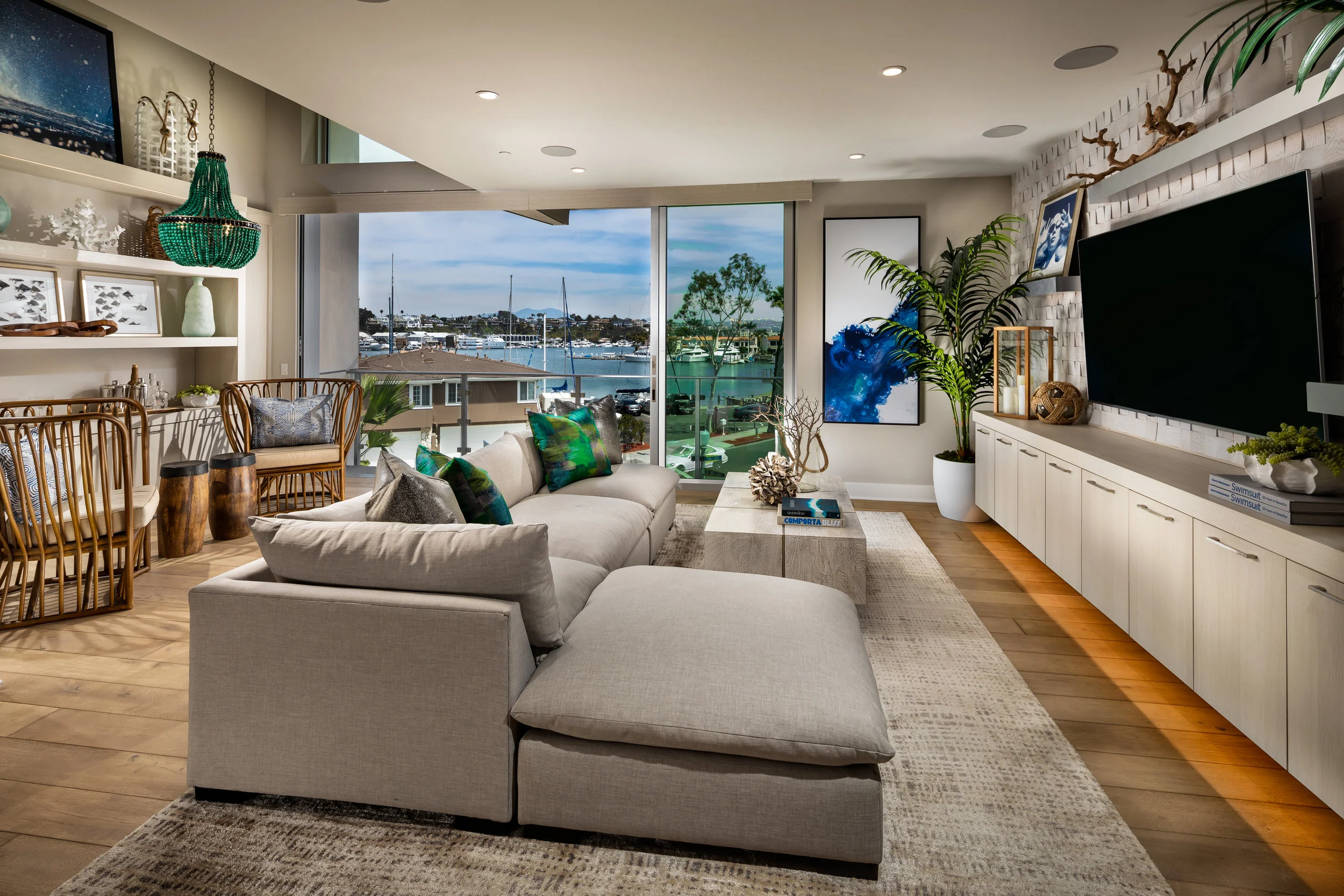 Lido Villas offers panoramic views of Newport bay, creating a surreal homeowner experience.