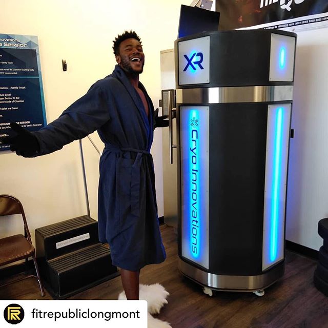 &bull; @fitrepubliclongmont We're over here with @michaeljones034 freezing our pain away with @cryoinnovations Cryo-Therapy. WHOS NEXT TO TRY??? #cryotherapy #cryoinnovations #cryotherapychamber #wholebodycryotherapy #cryo #recovery