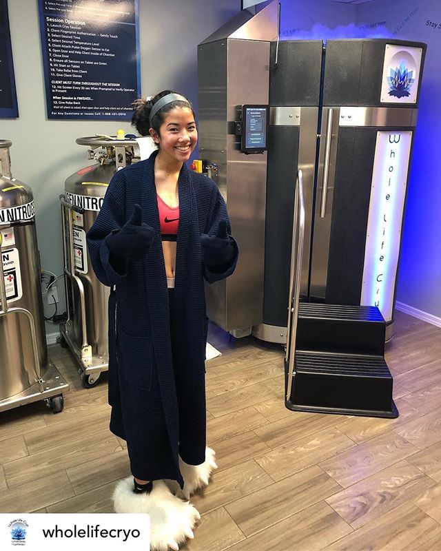 @wholelifecryo Another satisfied customer! She Cryo&rsquo;s to help heal her knee injury sustained from playing soccer. #16andcryos #cryoinnovations #cryotherapy #wholebodycryotherapy #cryotherapychamber #youryouthathletecandoittoo #youthathletes  #i