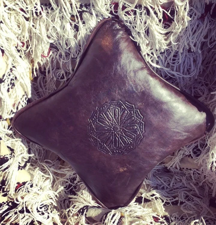 Leather mini cushion