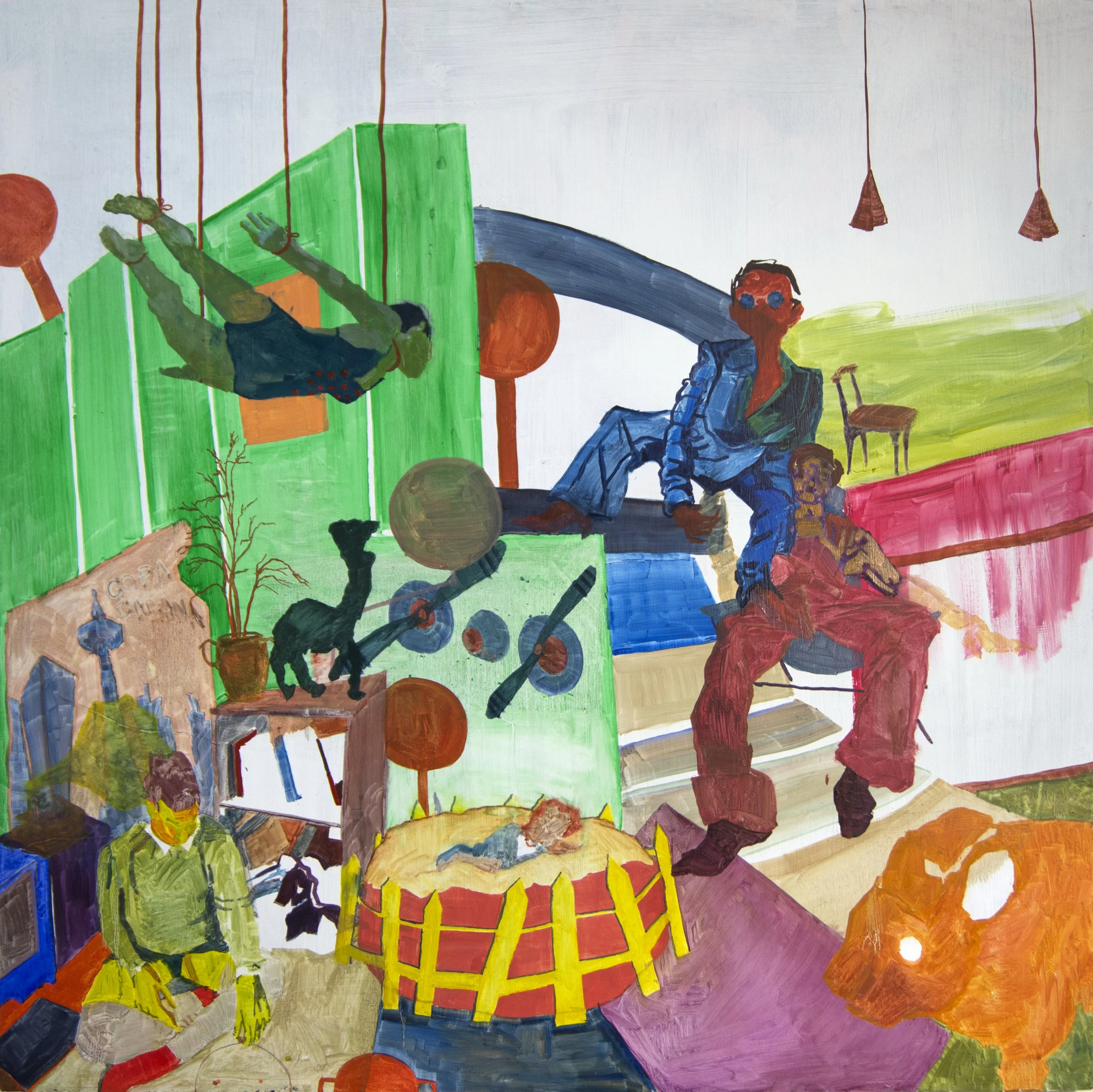Smashed Bunnies are as Good as Smashed Friends, 2017, Oil on Canvas 4' x 4'