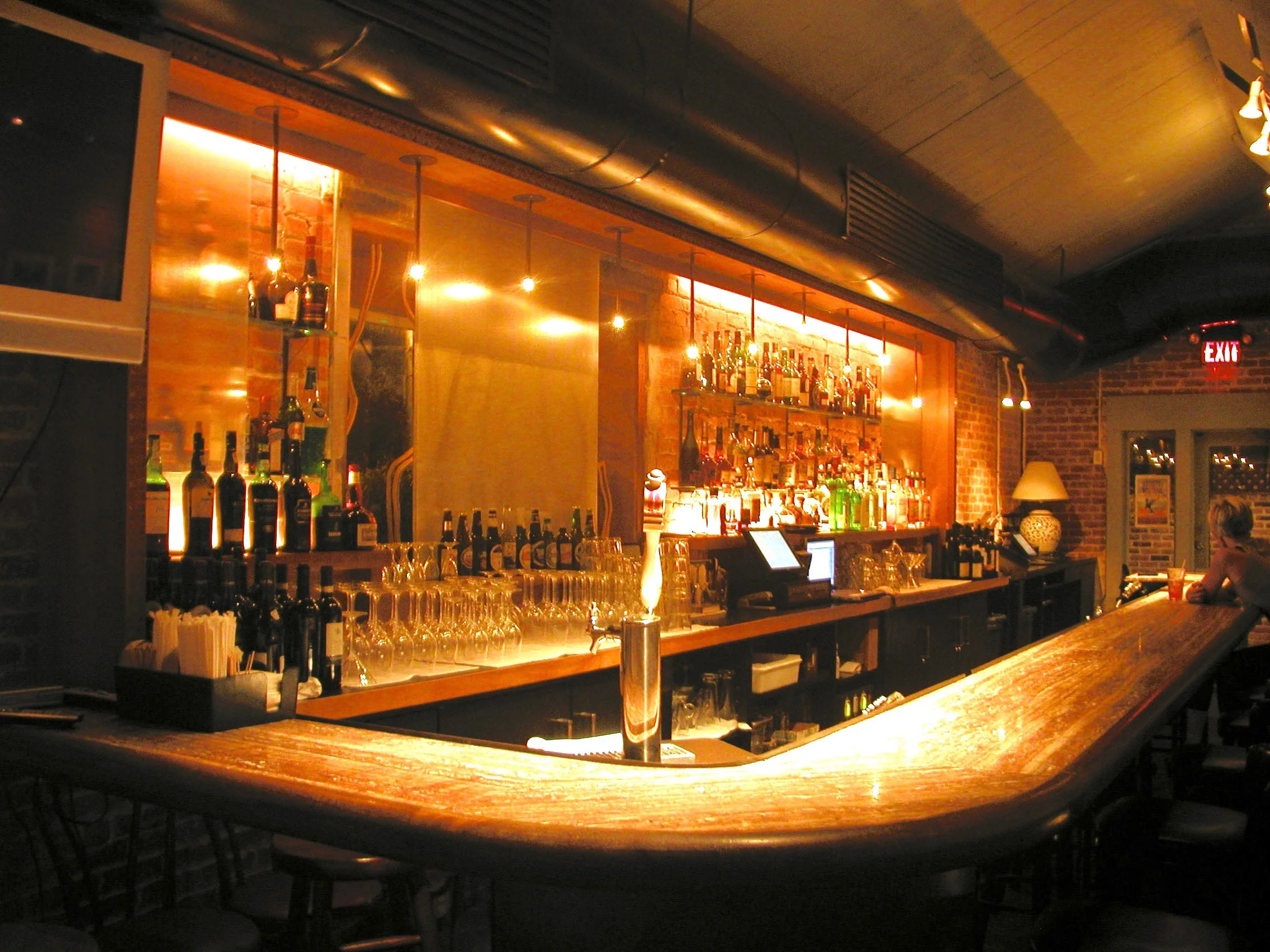 Bar with translucent panels