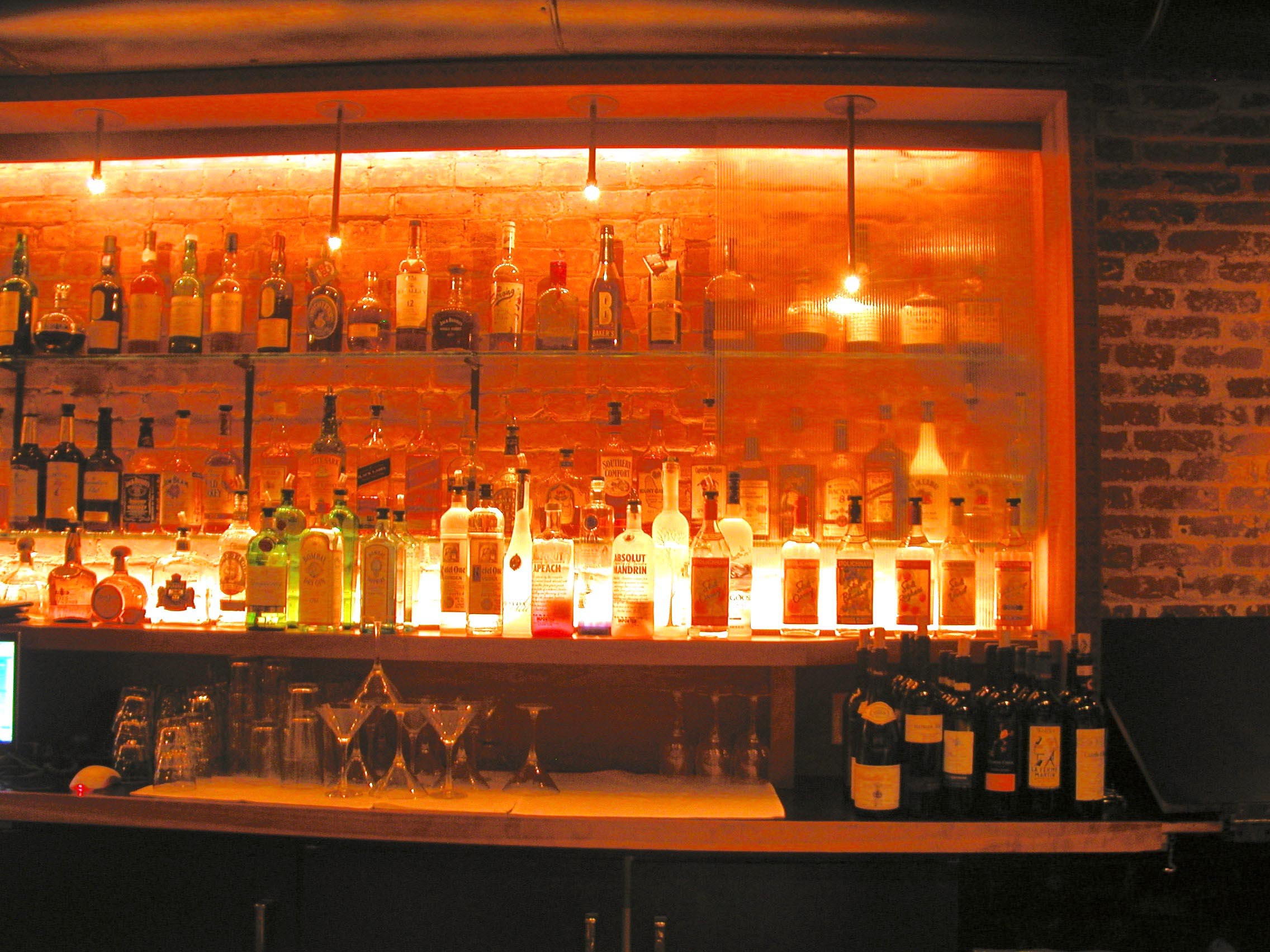 Bar with translucent panels