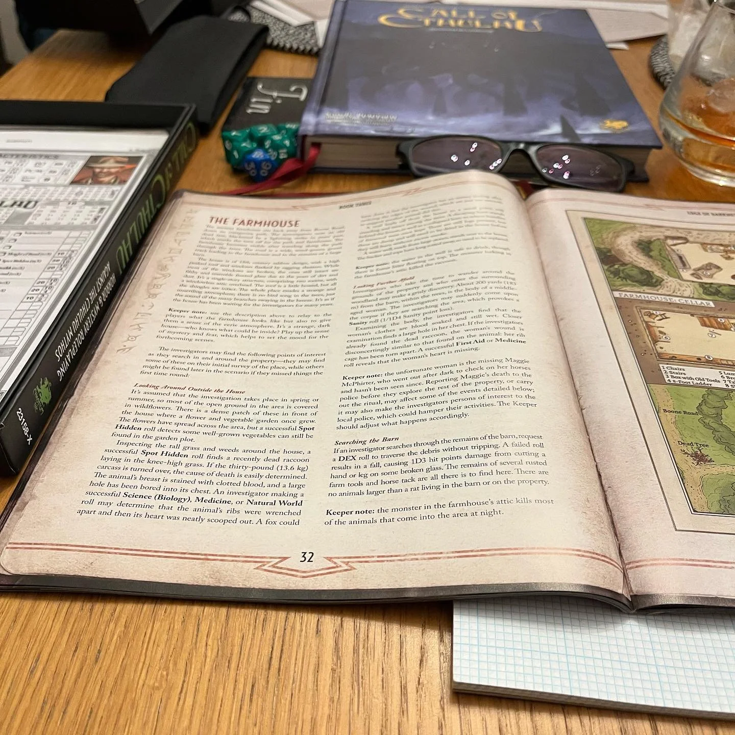 Call of Cthulu night. Not doing my job well enough as all investigators survived.