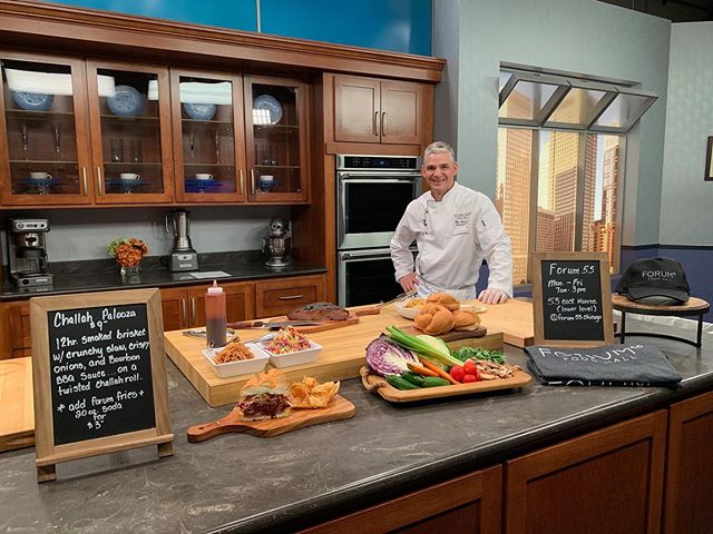 Did you catch District Chef Matthew Sommers showcasing our Lollapalooza special on ABC 7 this past Saturday? Today (Friday) is the last day you can get your hands on our Challah-palooza Sandwich at Forum 55! Our delicious 12-hour smoked brisket, crun